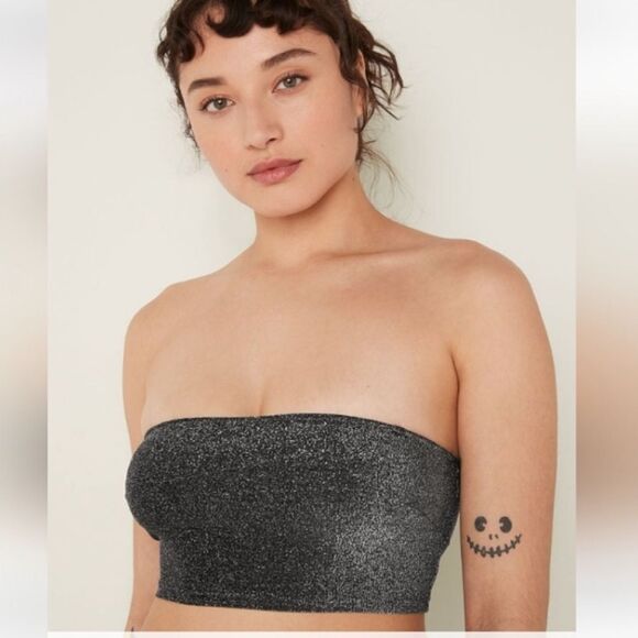 VICTORIA’S SECRET PINK | NEW Black Shimmer Two Piece Swimsuit Women’s Size M - Picture 2 of 16